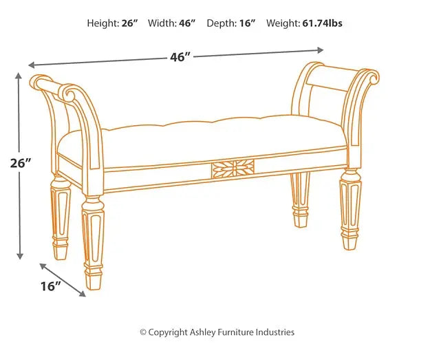 Realyn Accent Bench Quality Bedding & Furniture