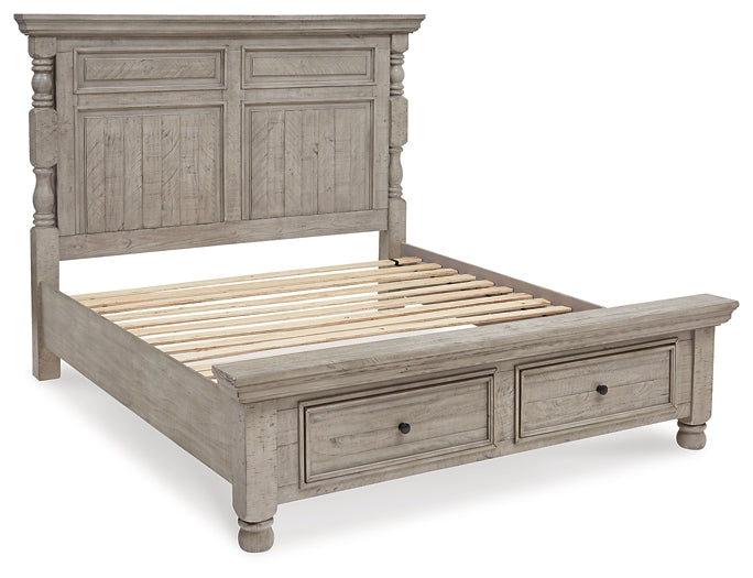 Harrastone California King Panel Bed with Dresser and Nightstand