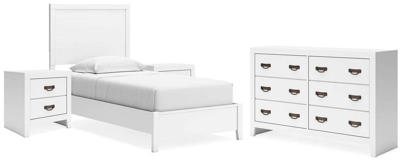 Binterglen Twin Panel Bed with Dresser and 2 Nightstands