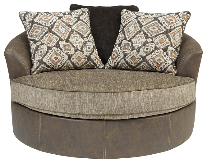 Abalone Oversized Swivel Accent Chair.