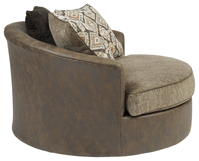 Abalone Oversized Swivel Accent Chair.