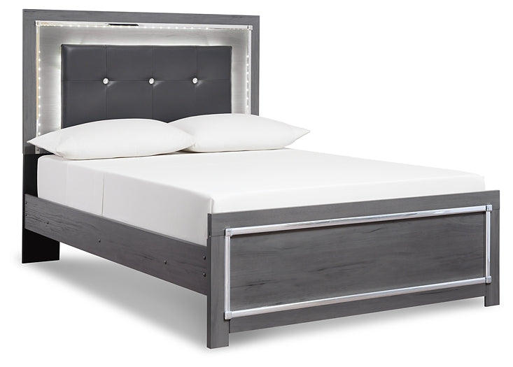 Lodanna Full Panel Bed with Mirrored Dresser, Chest and Nightstand