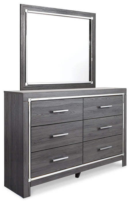 Lodanna King Panel Bed with Mirrored Dresser and 2 Nightstands