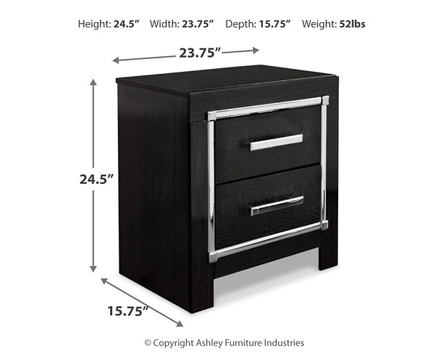 Kaydell King Upholstered Panel Bed with Mirrored Dresser, Chest and 2 Nightstands