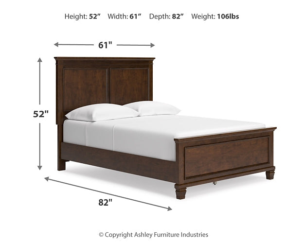 Danabrin Full Panel Bed with Mirrored Dresser