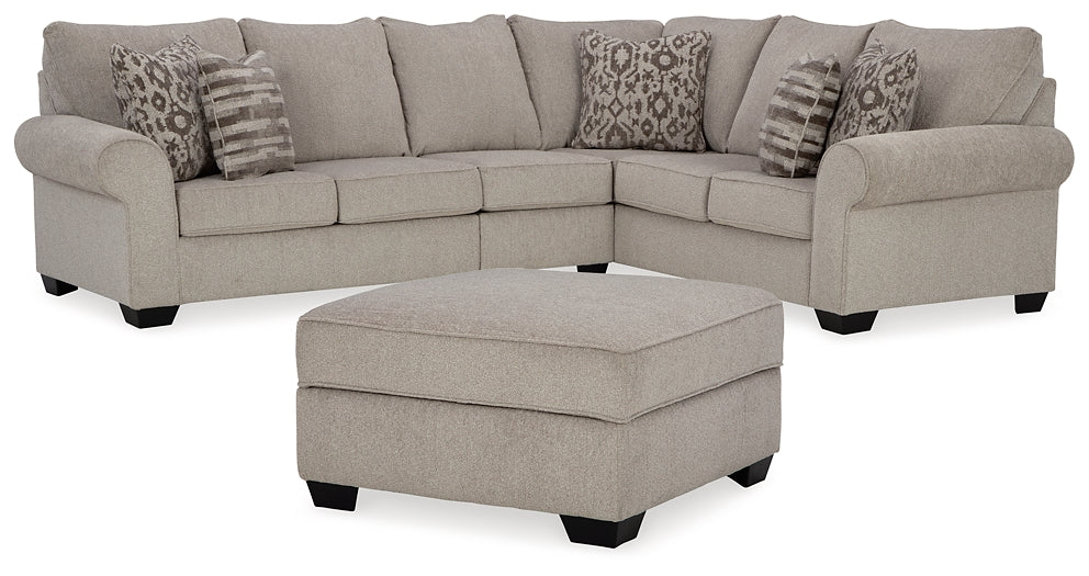 Claireah 3-Piece Sectional with Ottoman